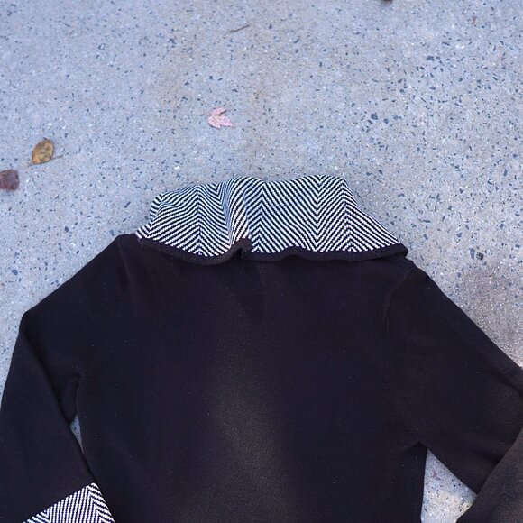 Jessica Howard Houndstooth Cowl Neck Sweater Dress M Black Shift Workwear - Picture 12 of 16